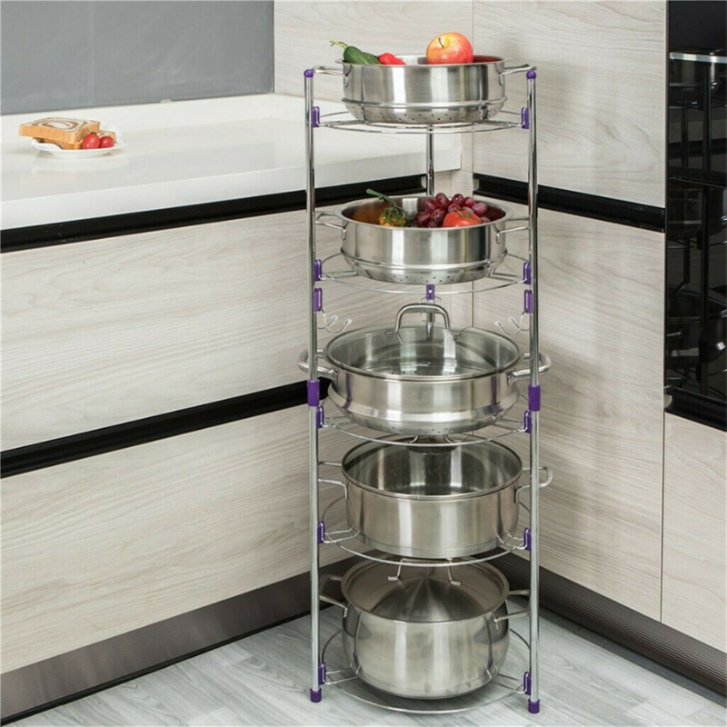 Large 5 Tier Pots And Pans Storage Organizer Rack - Westfield Retailers