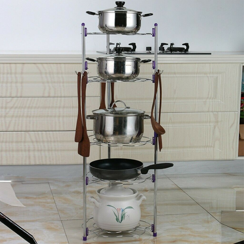 Large 5 Tier Pots And Pans Storage Organizer Rack - Westfield Retailers