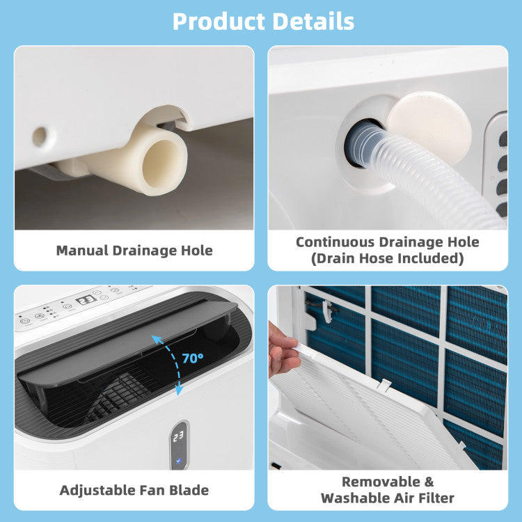 14000 BTU(Ashrae) Portable Air Conditioner with APP and WiFi Control