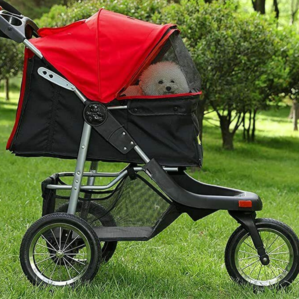 Large Portable 3 Wheeled Dog Jogging Stroller Carriage - Westfield Retailers