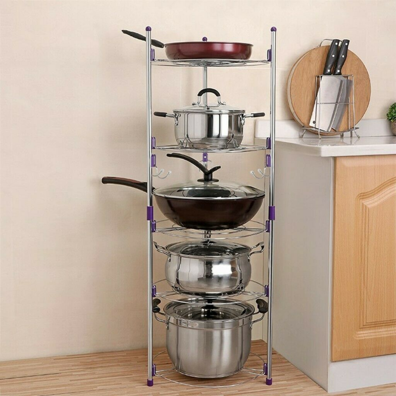 Large 5 Tier Pots And Pans Storage Organizer Rack - Westfield Retailers