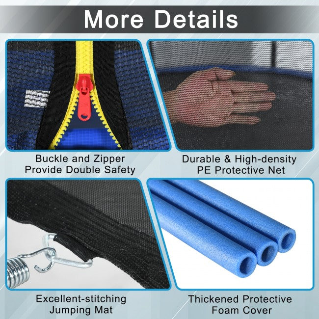 Outdoor Trampoline Combo Bounce Jump with Safety Closure Net Ladder