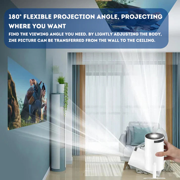 PortoVision 4K Video Projector - The #1 Smart Portable Home Theatre Projector (Wifi, HDMI, Bluetooth, AV, Micro SD)