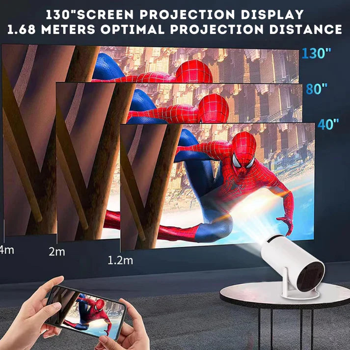 PortoVision 4K Video Projector - The #1 Smart Portable Home Theatre Projector (Wifi, HDMI, Bluetooth, AV, Micro SD)