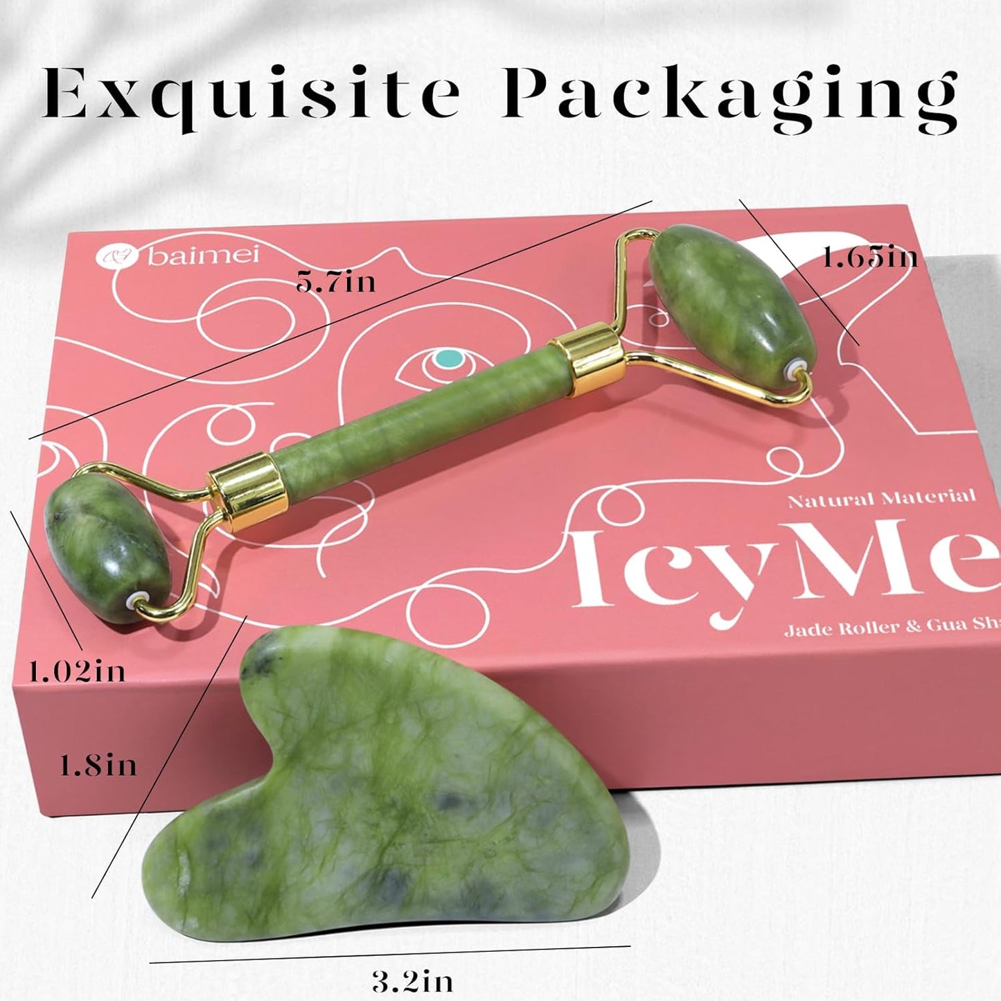 BAIMEI IcyMe Gua Sha & Jade Roller Facial Tools
