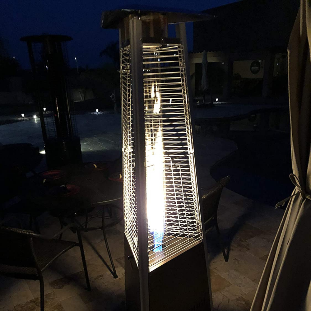 Hiland Tall Outdoor Glass Tube Pyramid Propane Gas Patio Heater 70" - Westfield Retailers