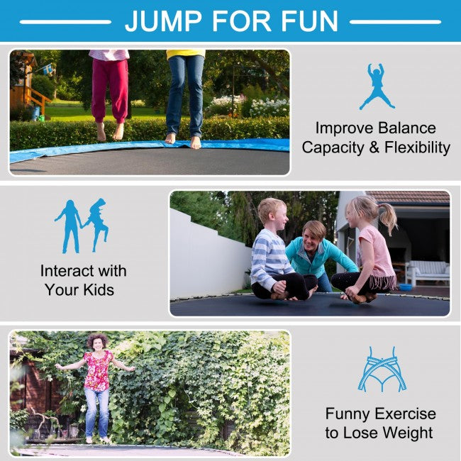 Outdoor Trampoline Combo Bounce Jump with Safety Closure Net Ladder