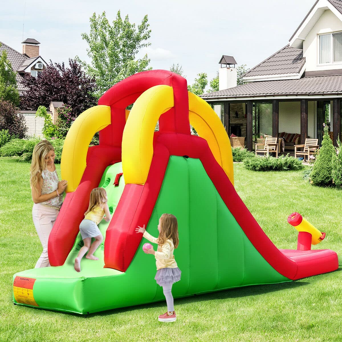 Kids Garden Inflatable Water Slides with Climb Wall