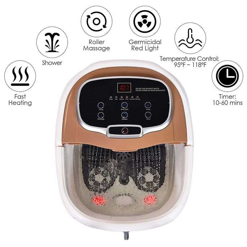 Shiatsu Foot Spa Bath Massager with Motorized Shiatsu Massage Balls and Adjustable Water Jets