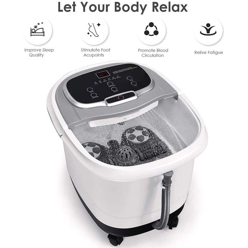 Shiatsu Foot Spa Bath Massager with Motorized Shiatsu Massage Balls and Adjustable Water Jets