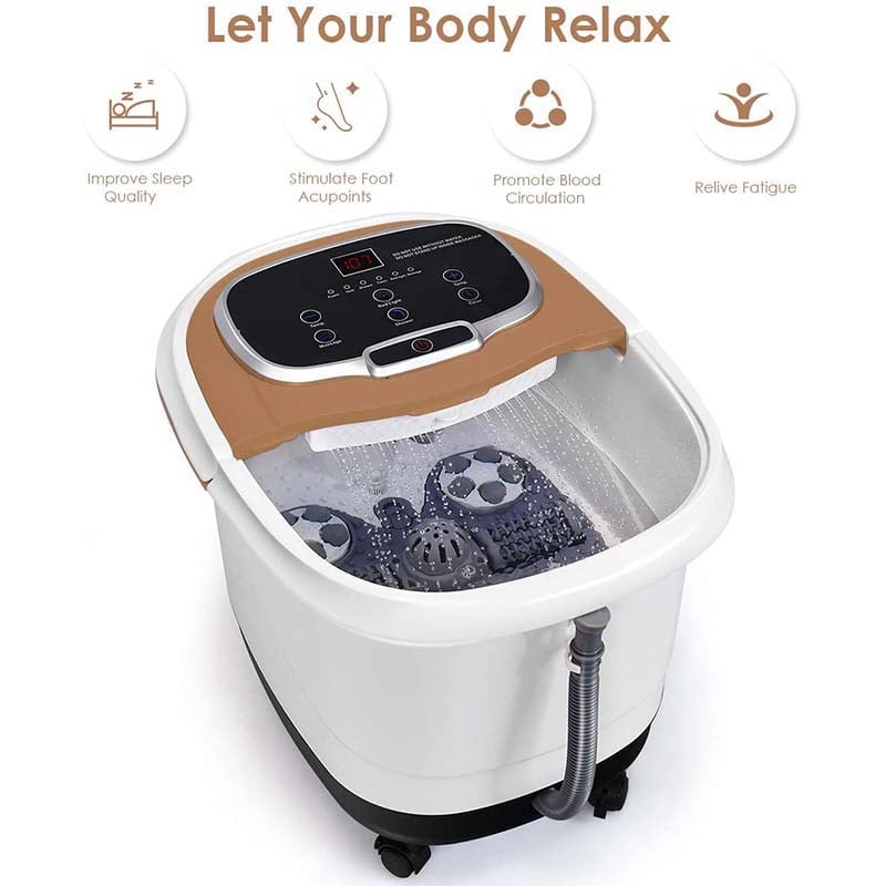 Shiatsu Foot Spa Bath Massager with Motorized Shiatsu Massage Balls and Adjustable Water Jets