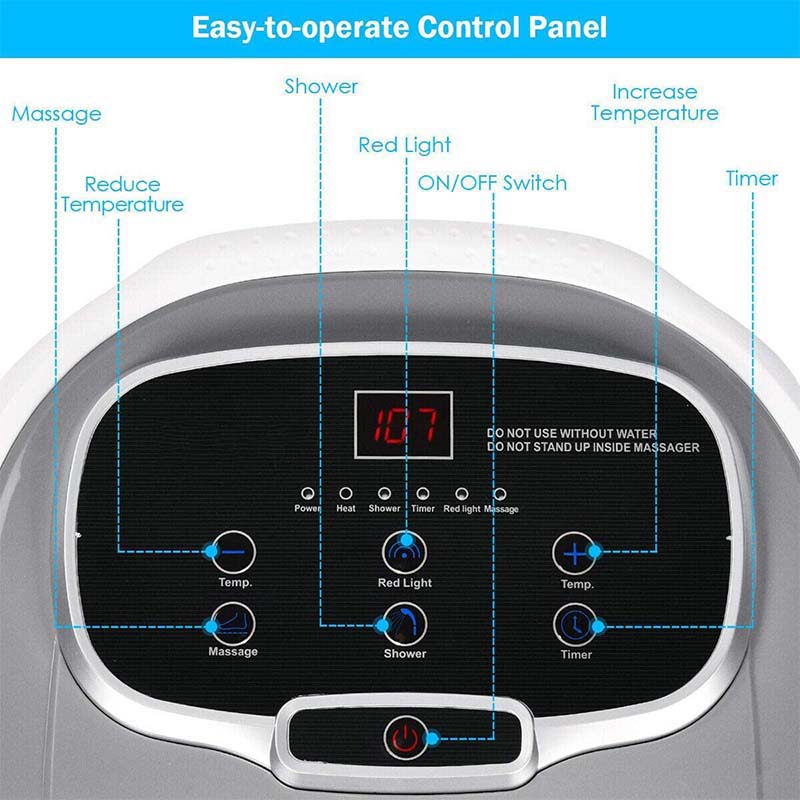 Shiatsu Foot Spa Bath Massager with Motorized Shiatsu Massage Balls and Adjustable Water Jets
