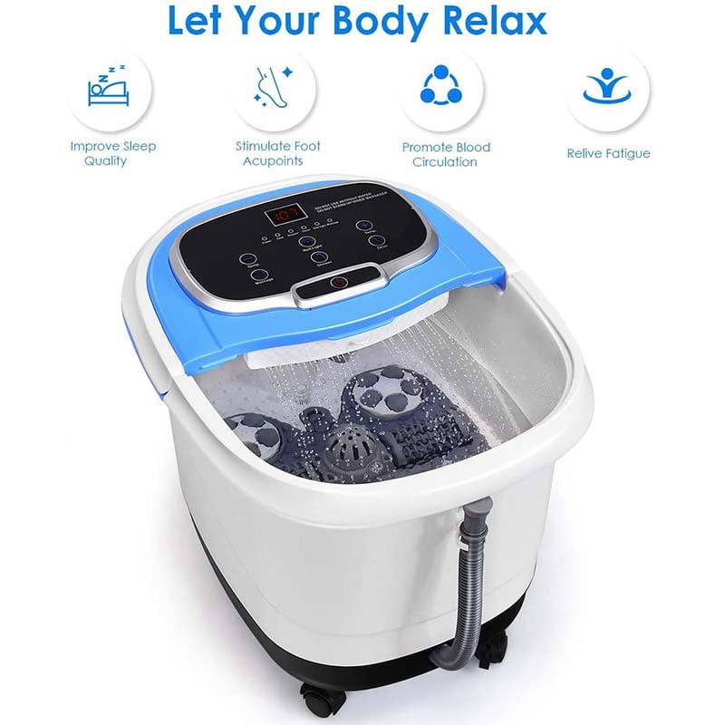 Shiatsu Foot Spa Bath Massager with Motorized Shiatsu Massage Balls and Adjustable Water Jets
