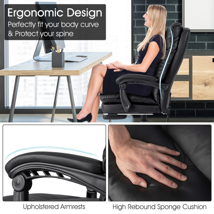 ComfyChair - Ergonomic Adjustable Swivel Office Chair with Retractable Footrest