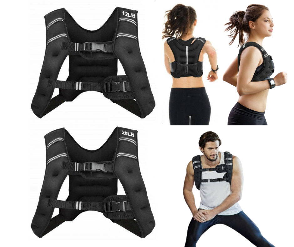 StridrEdge: Adjustable Weighted Vest Workout Equipment with Reflective Stripe