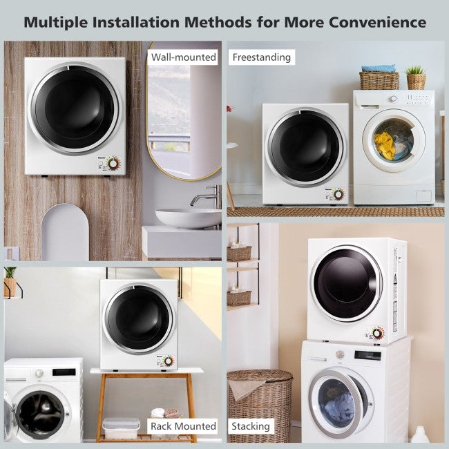 Portable Compact Laundry Dryer Wall Mounted Electric Clothes Dryer with Stainless Steel Tub