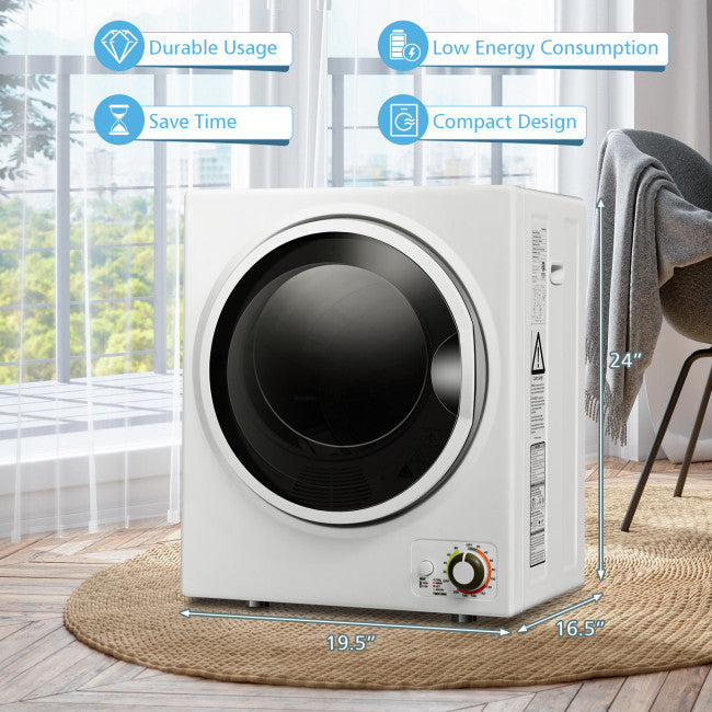 Portable Compact Laundry Dryer Wall Mounted Electric Clothes Dryer with Stainless Steel Tub
