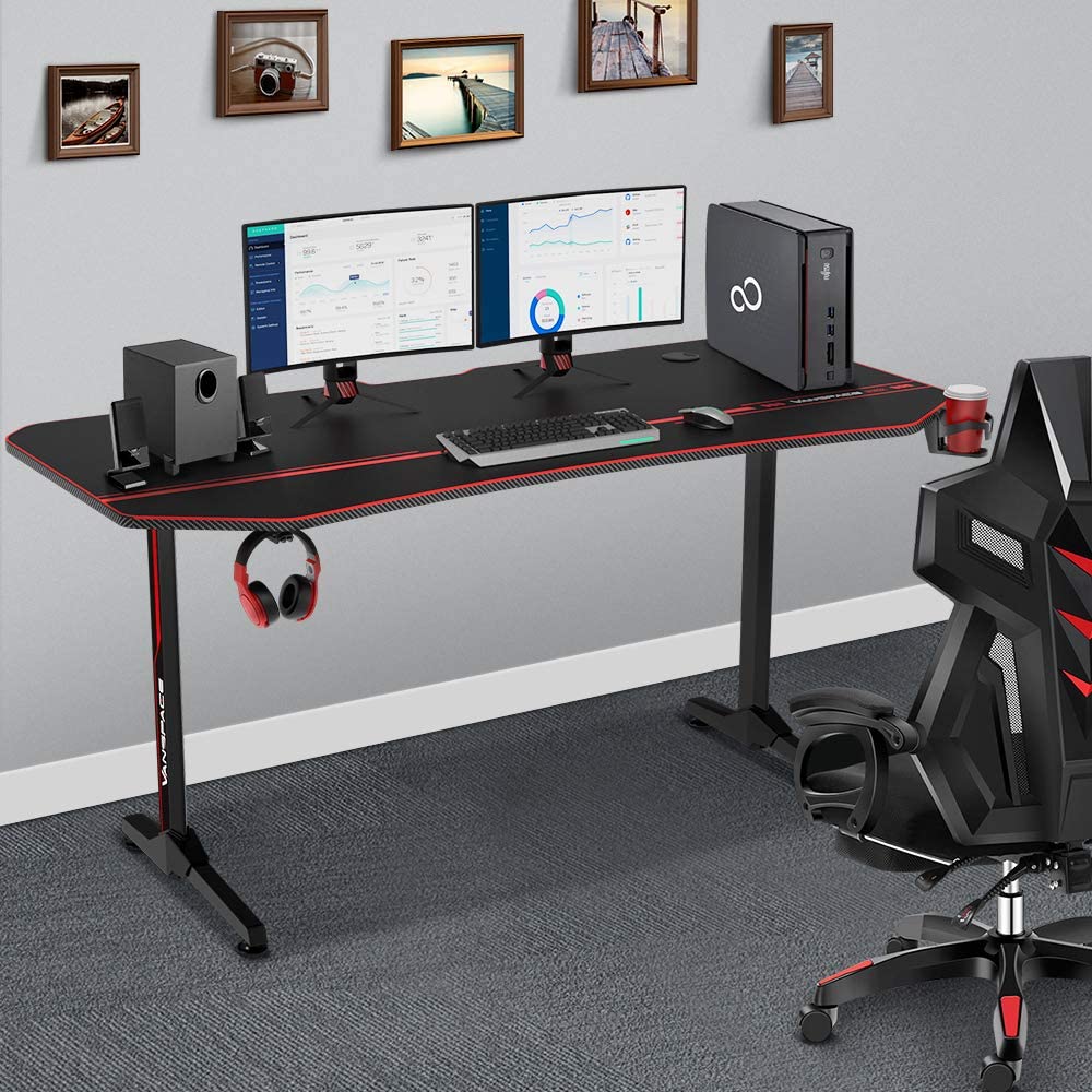 Large Ergonomic Home Gaming Computer Table Desk 63 in - Westfield Retailers