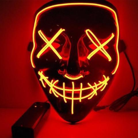 LED Face Mask Halloween Neon Light - Westfield Retailers
