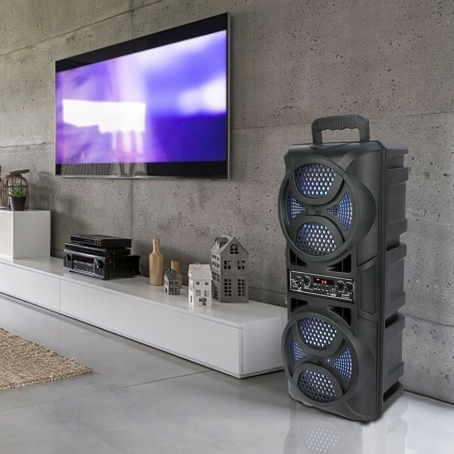 Portable Compact Dual DJ Bluetooth Party Box Speaker With Lights - Westfield Retailers