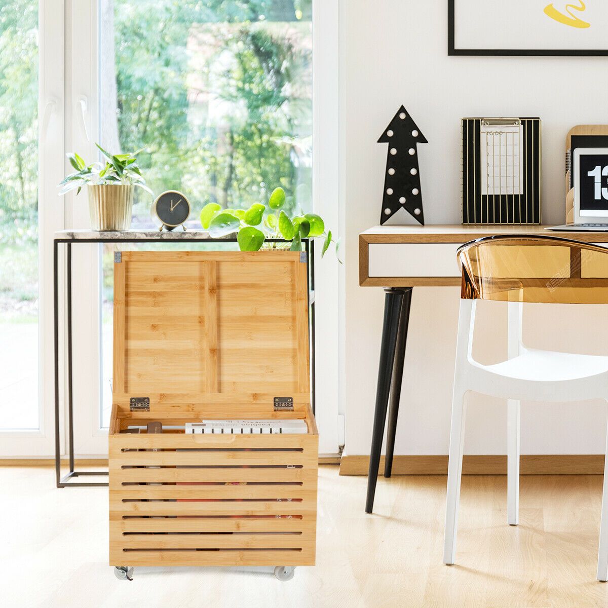 Portable Rolling Large Wooden Toy Storage Chest Box - Westfield Retailers