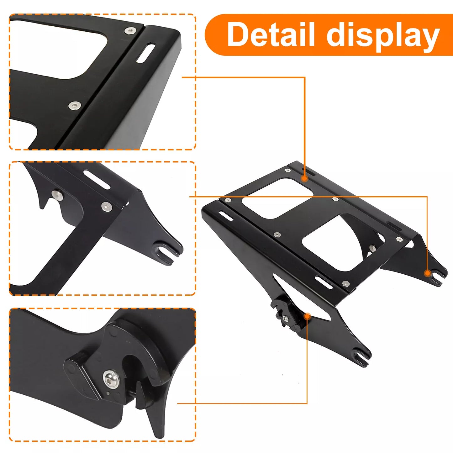 Two Up Tour Pack Mount Rack Bracket For Harley Touring Road King Glide
