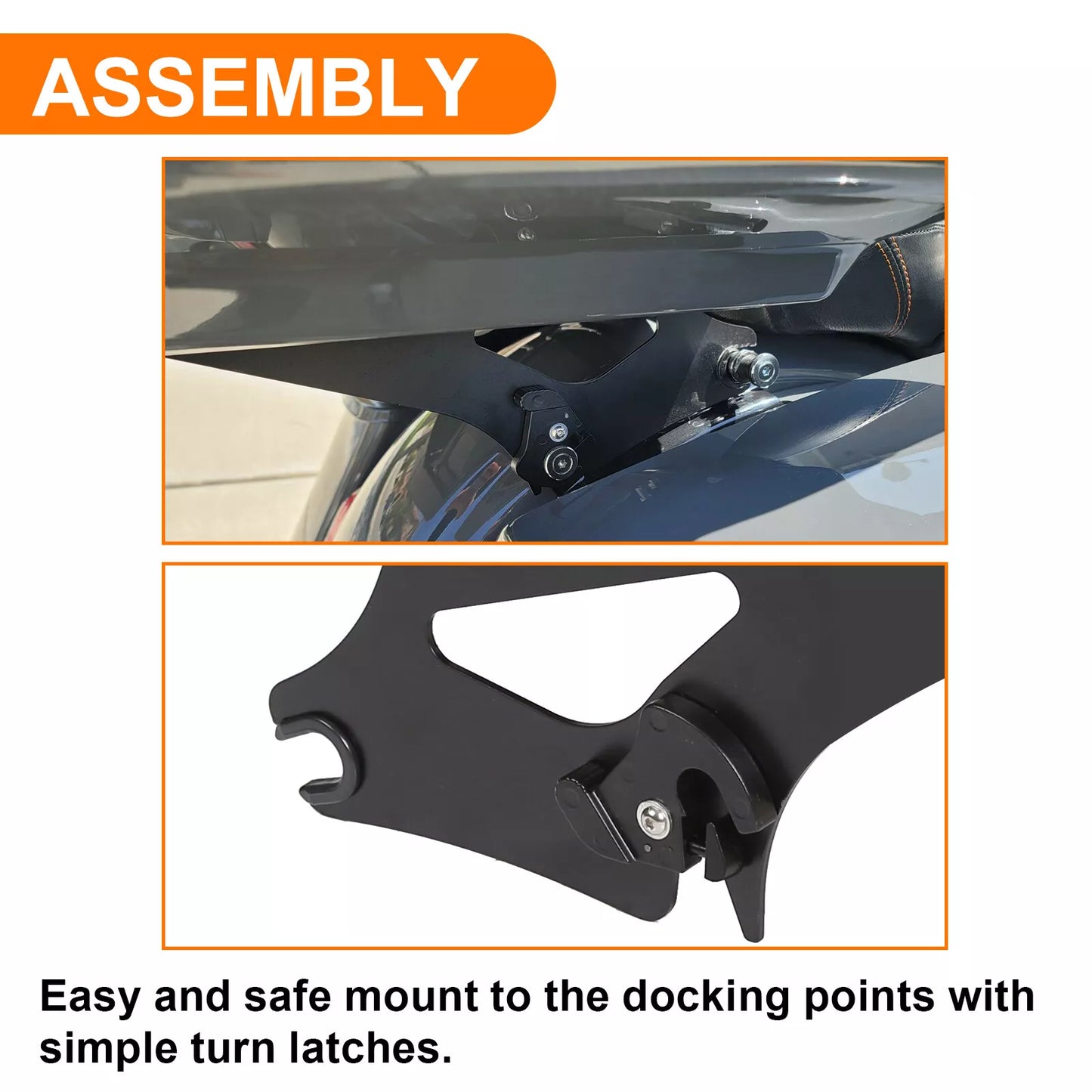 Two Up Tour Pack Mount Rack Bracket For Harley Touring Road King Glide