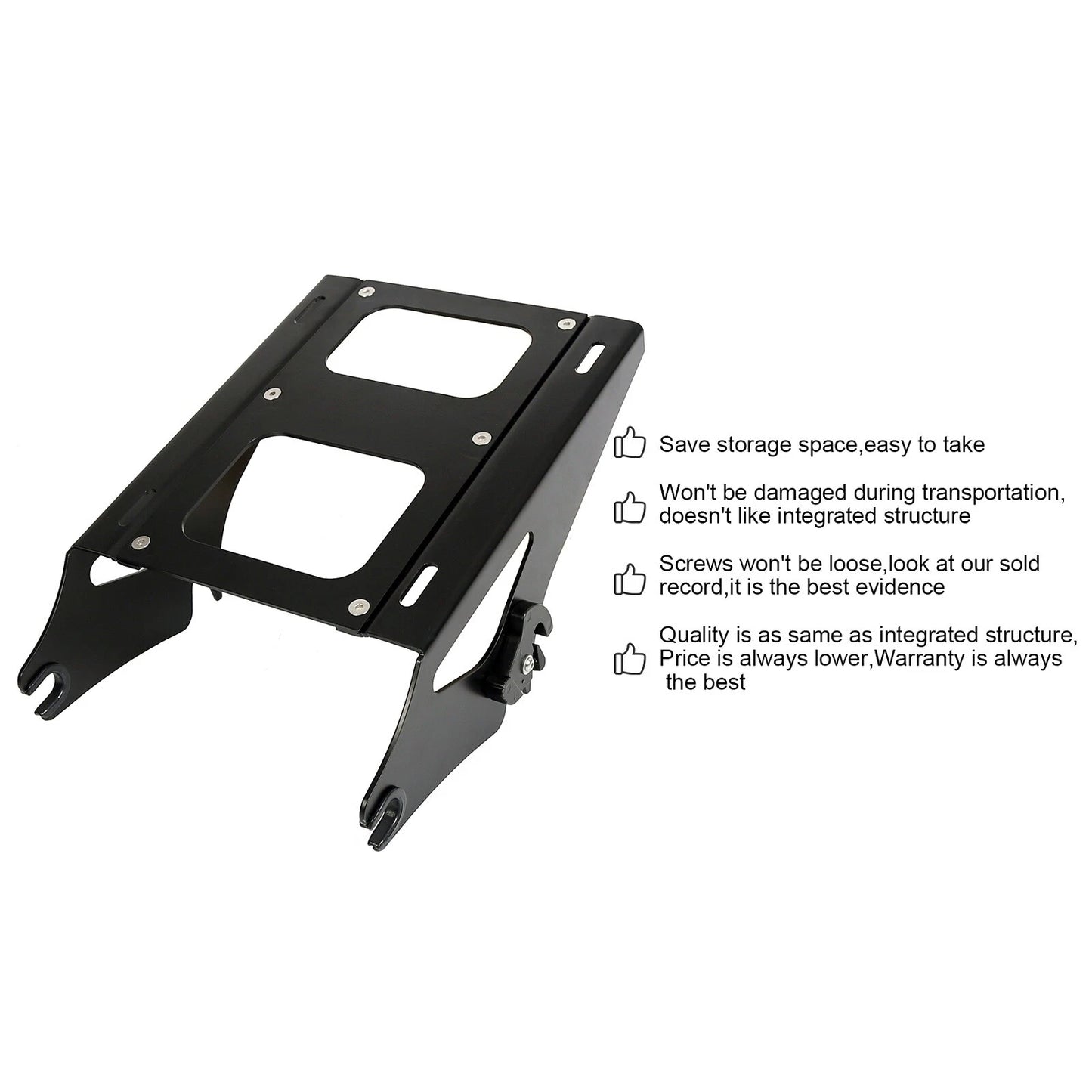 Two Up Tour Pack Mount Rack Bracket For Harley Touring Road King Glide