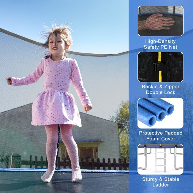Outdoor Trampoline Combo Bounce Jump with Safety Closure Net Ladder