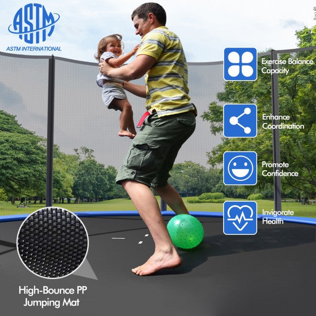 Outdoor Trampoline Combo Bounce Jump with Safety Closure Net Ladder