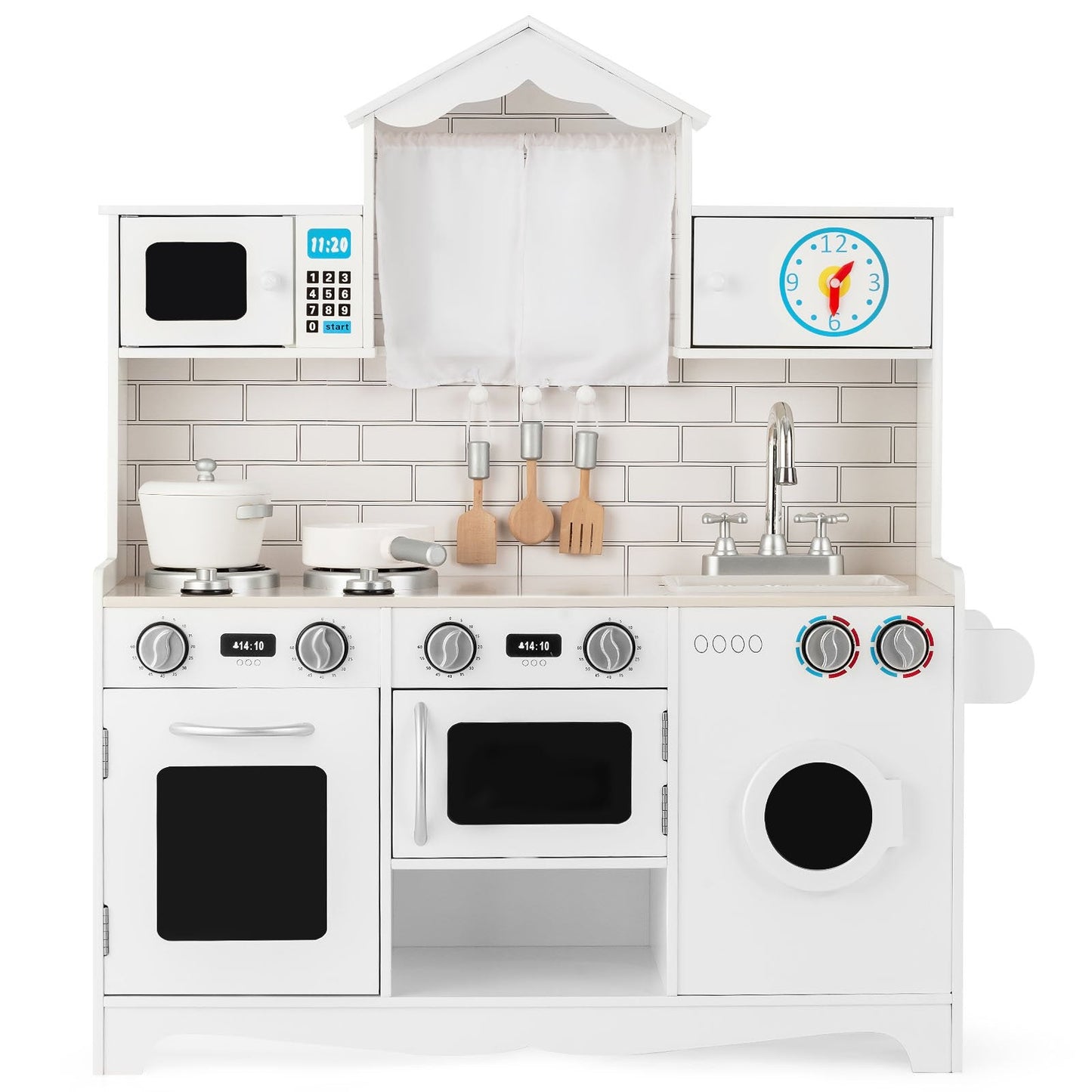 Large White Kids Pretend Toy Kitchen Play Set - Westfield Retailers