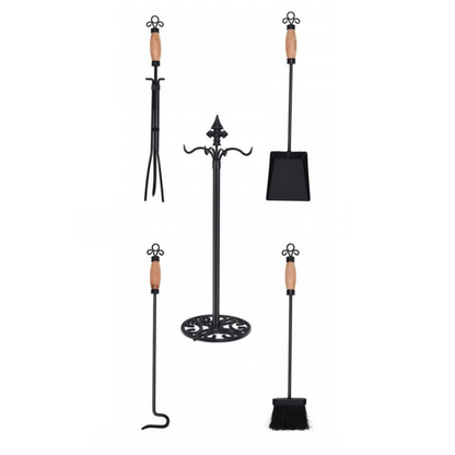 All In One Modern Fireplace Utensils Tool Set 5pcs - Westfield Retailers