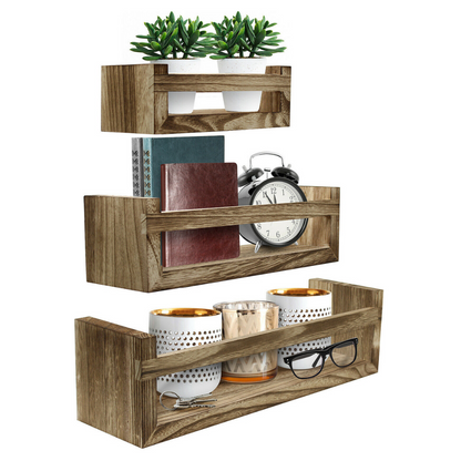 Premium Wall Mounted Floating Wooden Rustic Kitchen Shelves - Westfield Retailers