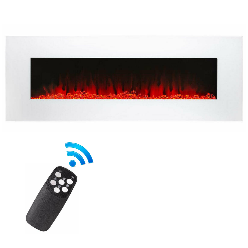 Large Realistic LED Electric Indoor Wall Mounted Fireplace Insert 50" - Westfield Retailers