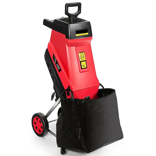 15Amp Electric Wood Chipper Shredder with Wheel - Westfield Retailers