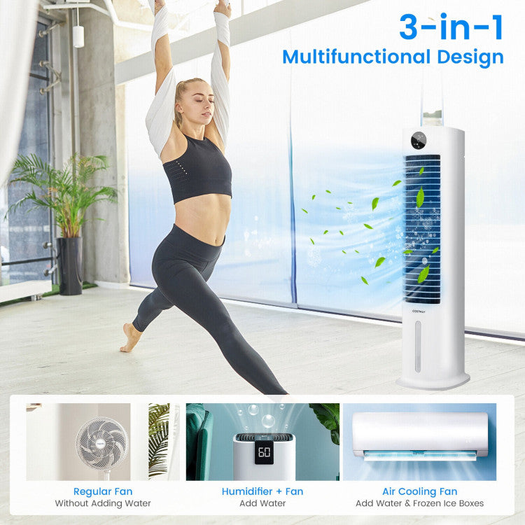 42 Inch 3-in-1 Portable Evaporative Air Cooler Tower Fan with 9H Timer Remote