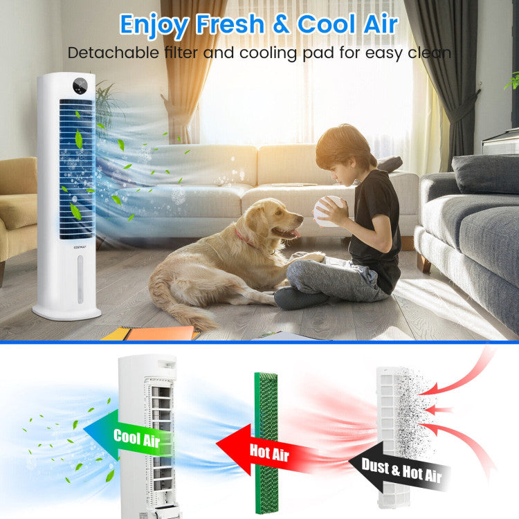 42 Inch 3-in-1 Portable Evaporative Air Cooler Tower Fan with 9H Timer Remote