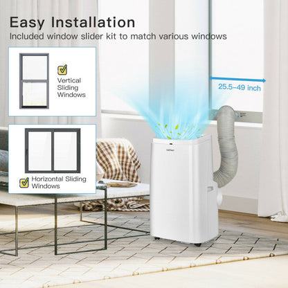 9000 BTU(Ashrae) 3-in-1 Portable Air Conditioner with Remote Control