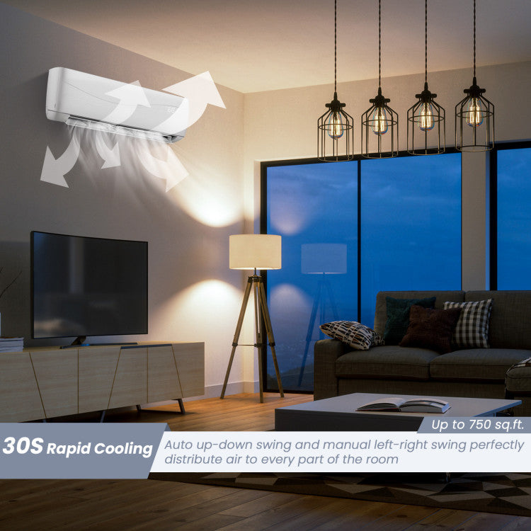 23000 BTU 18.5 SEER2 208-230V Ductless Mini Split Air Conditioner and Heater