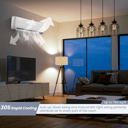 23000 BTU 18.5 SEER2 208-230V Ductless Mini Split Air Conditioner and Heater