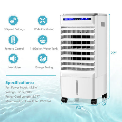 3-in-1 Evaporative Portable Air Cooler with 3 Modes include Remote Control