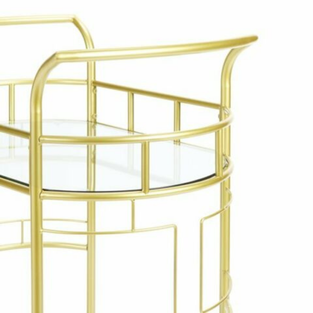 Modern Rolling Wine Liquor Beverage Gold Bar Cart - Westfield Retailers