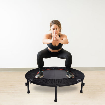 40" Mini Trampoline Rebounder, Portable & Foldable Exercise Trampoline With Handrail For Adults Kids Body Fitness Training Workouts, Indoor/Garden/Workout Cardio - Westfield Retailers