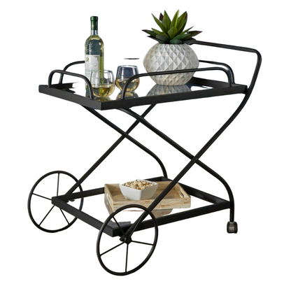 Vintage Rolling Indoor Liquor Wine Beverage Bar Cart - Westfield Retailers