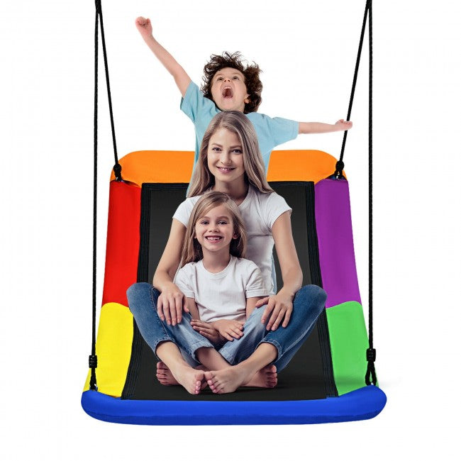 Outdoor 32" x 60" Giant Platform Tree Swing for Kids and Adults