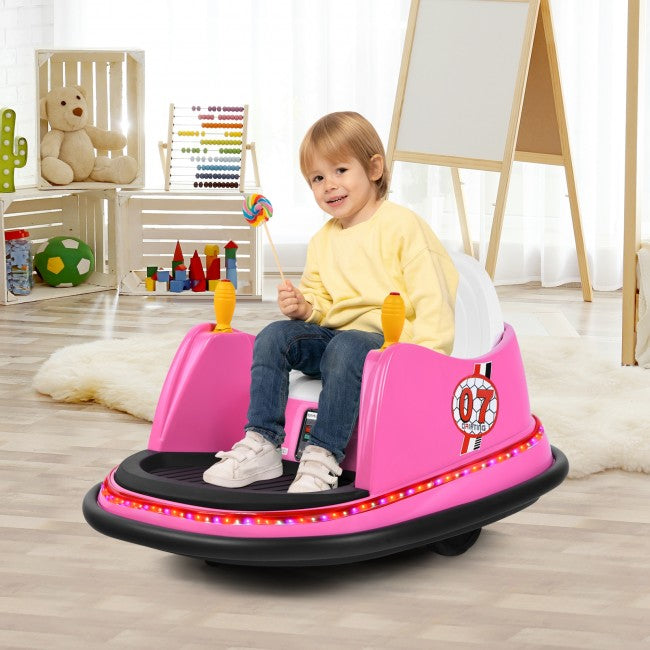 6V Kids Ride On Bumper Car 360-Degree Spin Race Toy with Remote Control