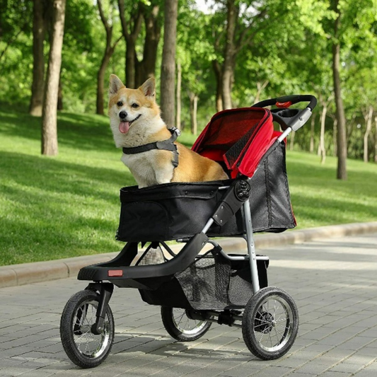 Large Portable 3 Wheeled Dog Jogging Stroller Carriage - Westfield Retailers