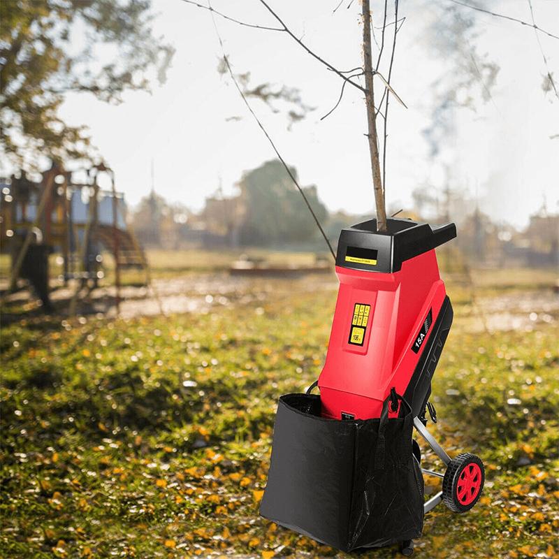 15Amp Electric Wood Chipper Shredder with Wheel - Westfield Retailers