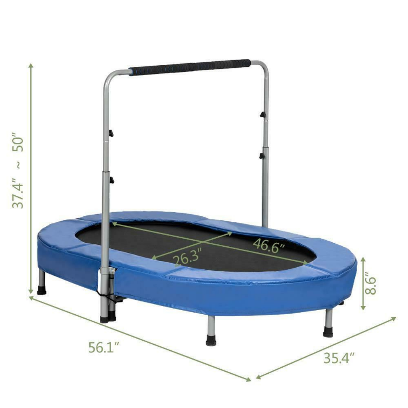 Small Foldable Fitness Workout Exercise Trampoline With Handlebar 56" - Westfield Retailers