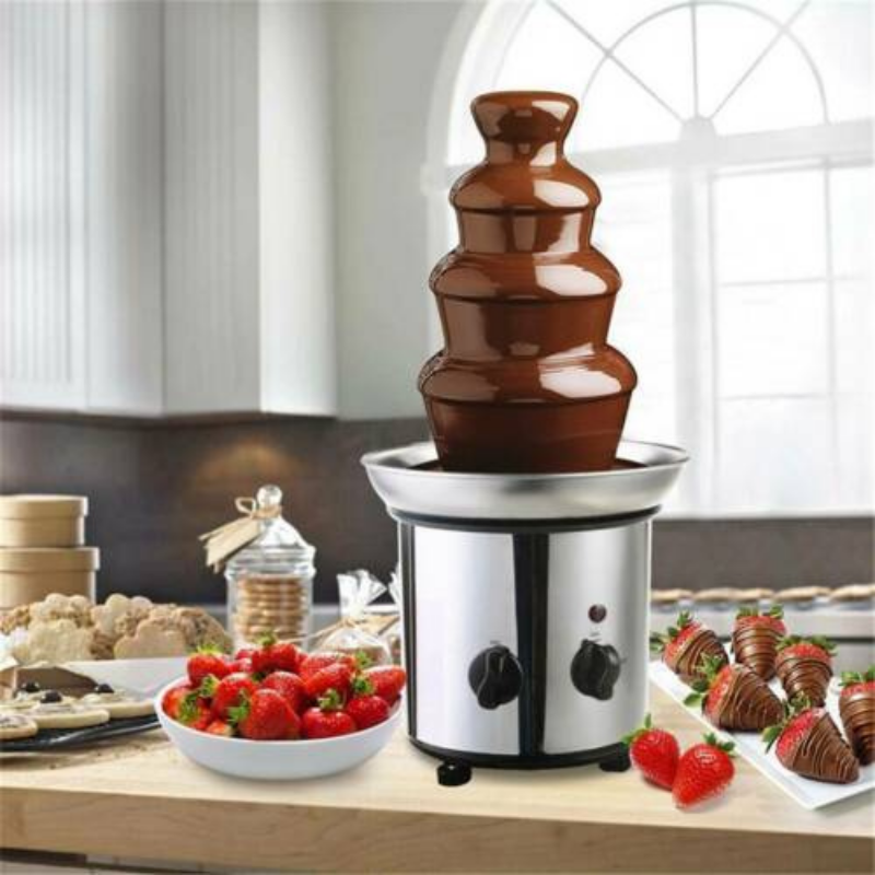 4 Tier Chocolate Fondue Fountain Stainless Steel Machine - Westfield Retailers